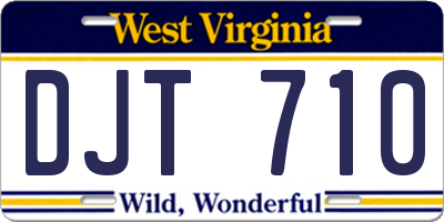 WV license plate DJT710