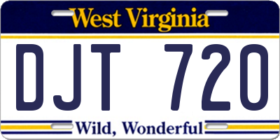 WV license plate DJT720