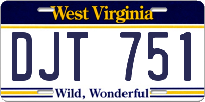 WV license plate DJT751