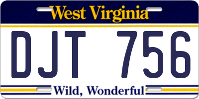 WV license plate DJT756