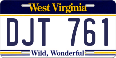 WV license plate DJT761