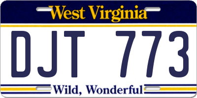 WV license plate DJT773