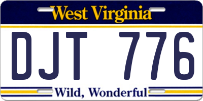 WV license plate DJT776