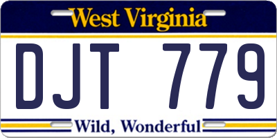WV license plate DJT779