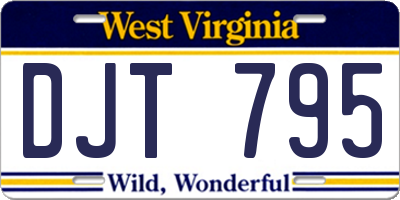 WV license plate DJT795