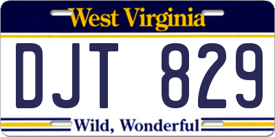 WV license plate DJT829