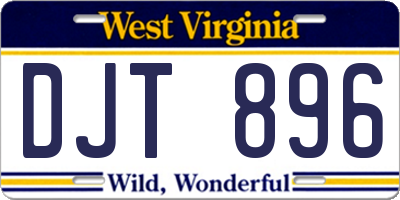 WV license plate DJT896