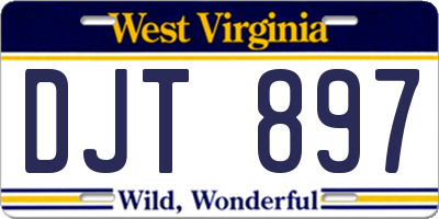 WV license plate DJT897