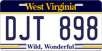 WV license plate DJT898