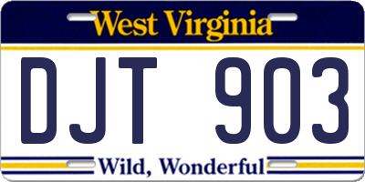 WV license plate DJT903