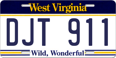WV license plate DJT911