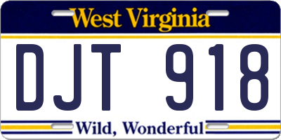 WV license plate DJT918