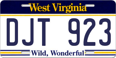 WV license plate DJT923