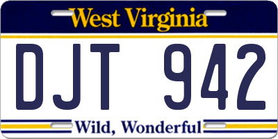 WV license plate DJT942