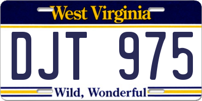 WV license plate DJT975