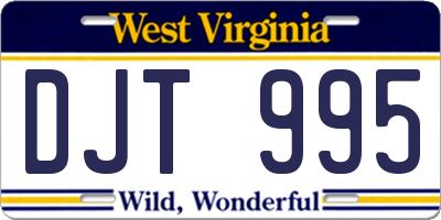 WV license plate DJT995