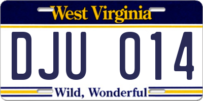 WV license plate DJU014