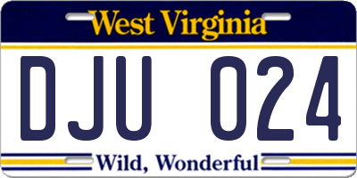 WV license plate DJU024