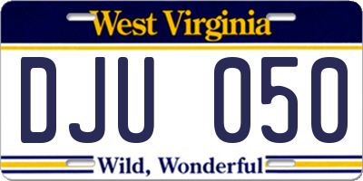 WV license plate DJU050