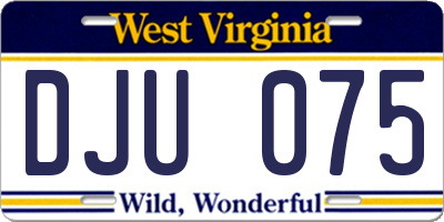 WV license plate DJU075
