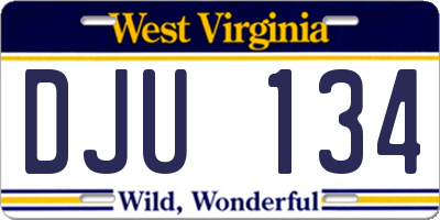 WV license plate DJU134