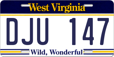 WV license plate DJU147