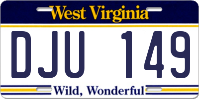 WV license plate DJU149