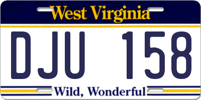 WV license plate DJU158