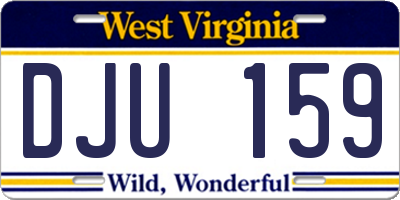 WV license plate DJU159