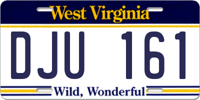 WV license plate DJU161