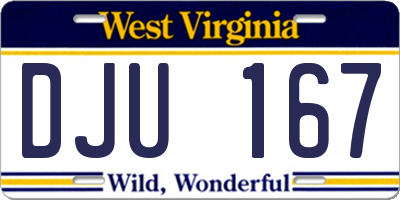 WV license plate DJU167