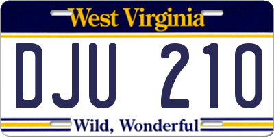 WV license plate DJU210
