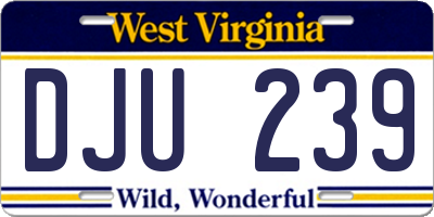 WV license plate DJU239