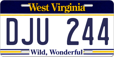 WV license plate DJU244