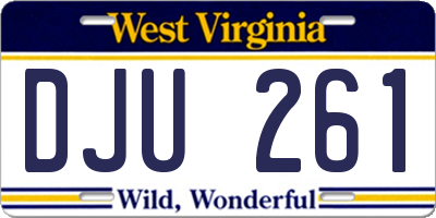 WV license plate DJU261