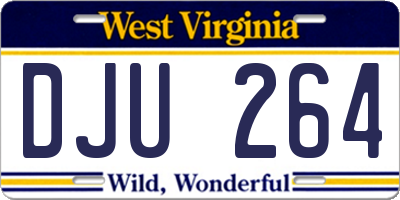 WV license plate DJU264