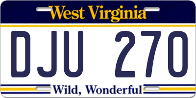 WV license plate DJU270