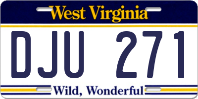 WV license plate DJU271