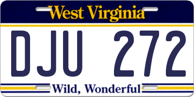 WV license plate DJU272