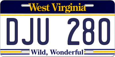 WV license plate DJU280