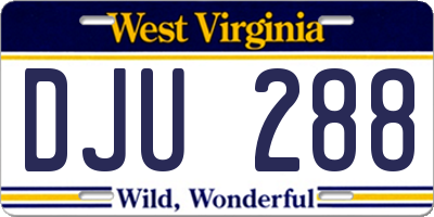 WV license plate DJU288
