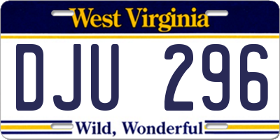 WV license plate DJU296