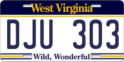 WV license plate DJU303