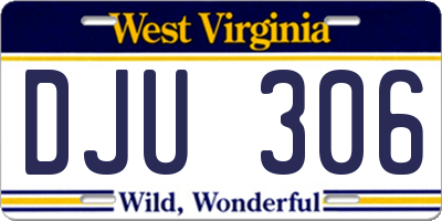 WV license plate DJU306