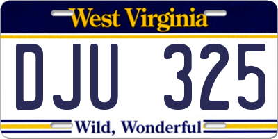WV license plate DJU325