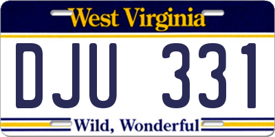 WV license plate DJU331