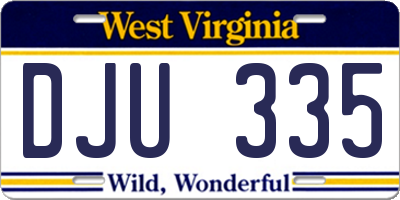 WV license plate DJU335