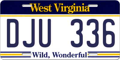 WV license plate DJU336