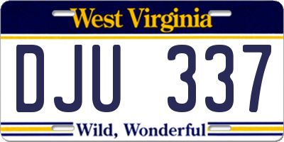 WV license plate DJU337