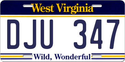 WV license plate DJU347